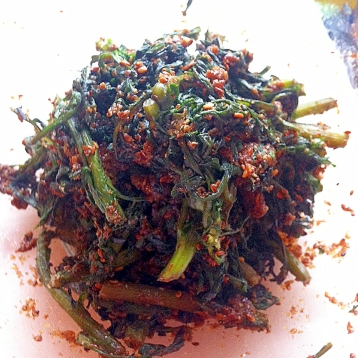 冷凍春菊の胡麻&フラックスシード和え